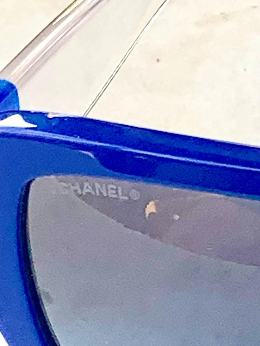 CHANEL WOMANS COBALT Blue CLEAR  Sunglasses Black Quilted Case VINTAGE 5253 1995